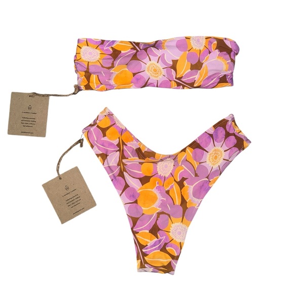 Stone Fox Swim x Free People Retro Bloom Bikini Set NWT Small - Picture 2 of 4